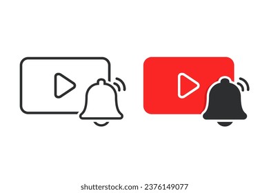 Video bell subscribe symbol. Illustration vector