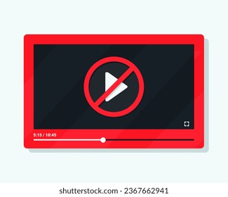Video blocked symbol. Illustration vector