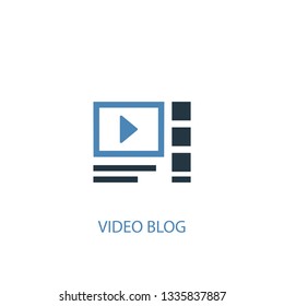 video blog concept 2 colored icon. Simple blue element illustration. video blog concept symbol design. Can be used for web and mobile UI/UX