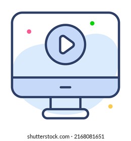 video blog Finance Related Vector Line Icon. Editable Stroke Pixel Perfect.