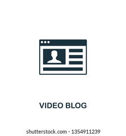 Video Blog icon. Creative element design from content icons collection. Pixel perfect Video Blog icon for web design, apps, software, print usage.