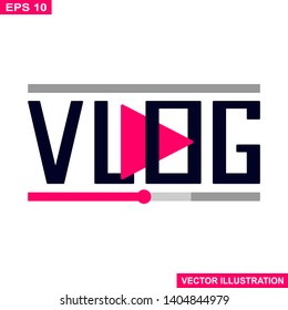 Video blog logo,vlog icon.Vector illustration.White background.