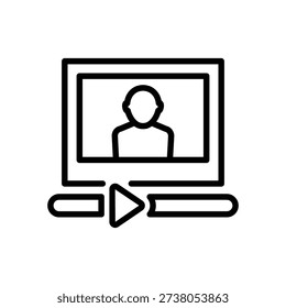 Video blogger Icon, Line Vector graphics