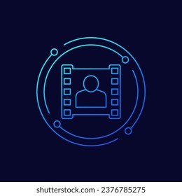 video blogger icon, linear design