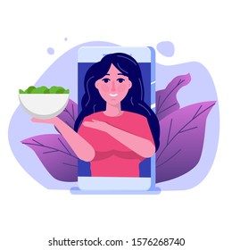 Video blogger, Video tutorials, web vlog,  blog online concept. People On Internet Video.  Tuber character. Vector illustration.