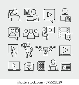 Video blogger vector icons 