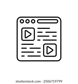 Video Blogs Outline Icon, Vector illustration
