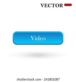 Video,  Blue Button For A Site, Vector, EPS 10