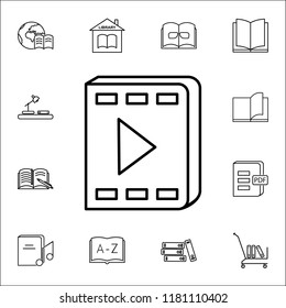 video book icon. Books and magazines icons universal set for web and mobile on white background