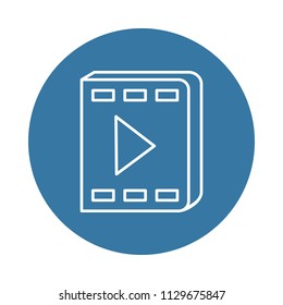 video book icon. Element of books and magazines icons for mobile concept and web apps. Badge style video book icon can be used for web and mobile apps on white background