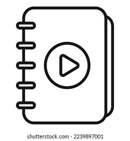 Video book icon outline vector. Online training. Internet education