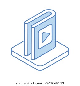 Video Book icon, vector stock illustration.