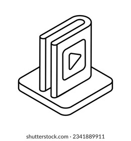 Video Book icon, vector stock illustration.