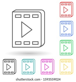 video book multi color style icon. Simple thin line, outline vector of books and magazines icons for ui and ux, website or mobile application