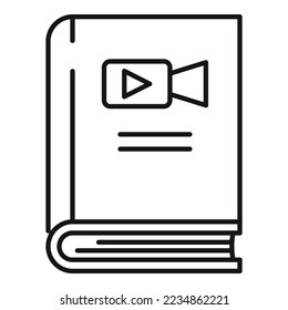 Video book scenario icon outline vector. Film video. Routine client