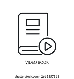 Videobuch dünne Linie Vektorsymbole.