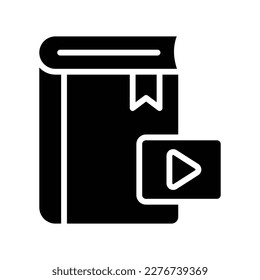 Video Book Vector Solid Icons. Simple stock illustration stock