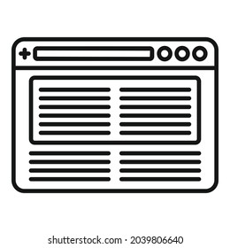Video browser icon outline vector. Computer internet. Digital web