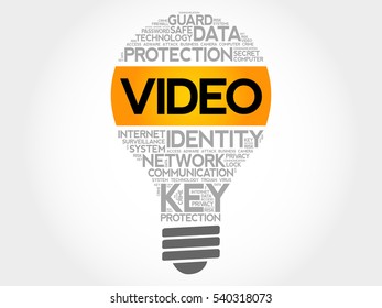 VIDEO bulb word cloud collage, business concept background