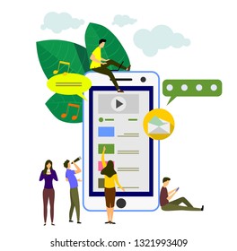 video business with android. vector- illustration