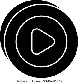 estilo de diseño de icono de brillo de botón de vídeo