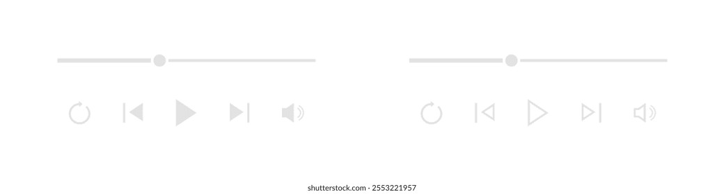 Video Iconos de Botones. Estilo plano. Iconos del vector.