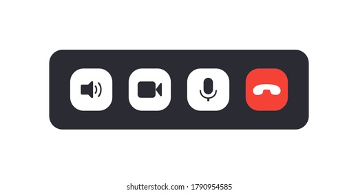 Video cal icon set simple design