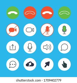 Video cal icons set. EPS-10