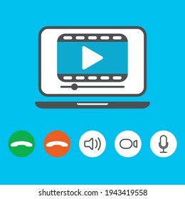 Video cal icons set. EPS-10