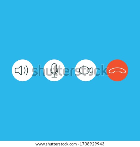 Video cal icons set. EPS-10