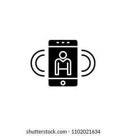 Video call black icon concept. Video call flat  vector symbol, sign, illustration.
