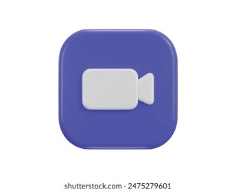 Video Call Button Symbol 3D Rendering Vektorillustration