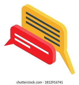 Video call chat icon. Isometric of video call chat vector icon for web design isolated on white background