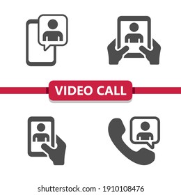 Video Call - Video Chat Icons. Professional, pixel perfect icons. EPS 10 format.