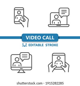 Video Call - Video Chat Icons. Professional, pixel perfect icons. EPS 10 format.