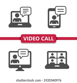 Video Call - Video Chat Icons. Professional, pixel perfect icons. EPS 10 format.