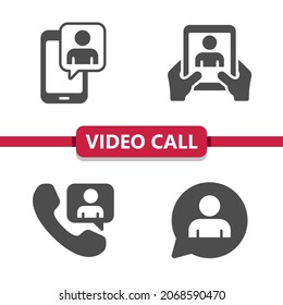 Video Call - Video Chat Icons. Professional, pixel perfect icons. EPS 10 format.