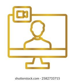 Video Call Color gradient illustration vector icon which can easily modify or edit 