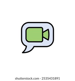 Video Llamar icono de Vector coloreado sobre fondo blanco. Stock Vector EPS10