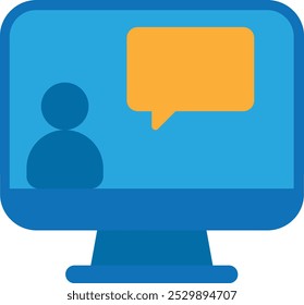 Video Call Communication Icon Vector Flat Illustration