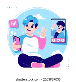 video call concept illustration background
