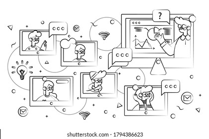 Illustrationsvorlage für Videoaufrufkonzepte