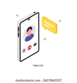 Video Call Concept isometric Style Illustrations. Eps 10 File