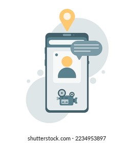 Video call concept. Vector flat cartoon illustration for websites and banners design.