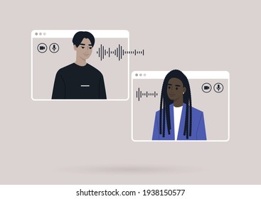 Video call conference, working from home, social distancing, business discussion