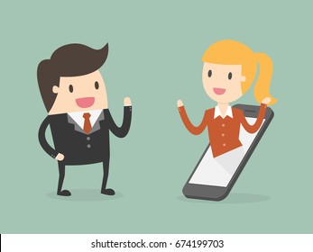 Video Call Conferrence. Business Concept Illustration.