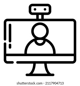 videollamada, conversión de vídeo, vector de material de iconos de webinar