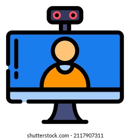 video call, video converence, webinar icon stock vector