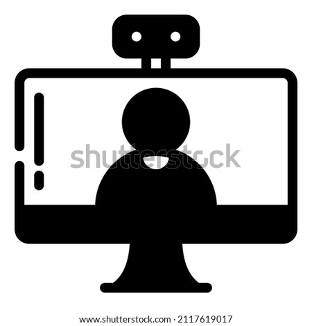 video call, video converence, webinar icon stock vector 