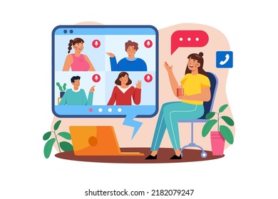Video call with family members